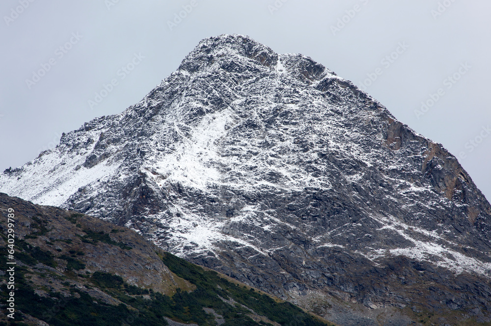 Skagway Town Mountain Snowy Peak In Autumn