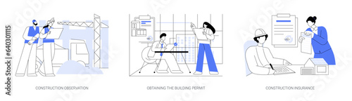 Commercial building abstract concept vector illustrations.