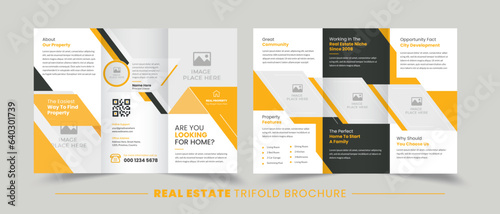 Real Estate Promotion Trifold Brochure | Construction, Home Selling Business Trifold Brochure Template | Easy To Edit