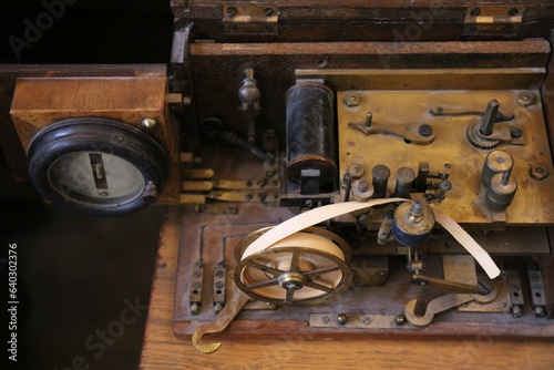 Old telegraph machine photo