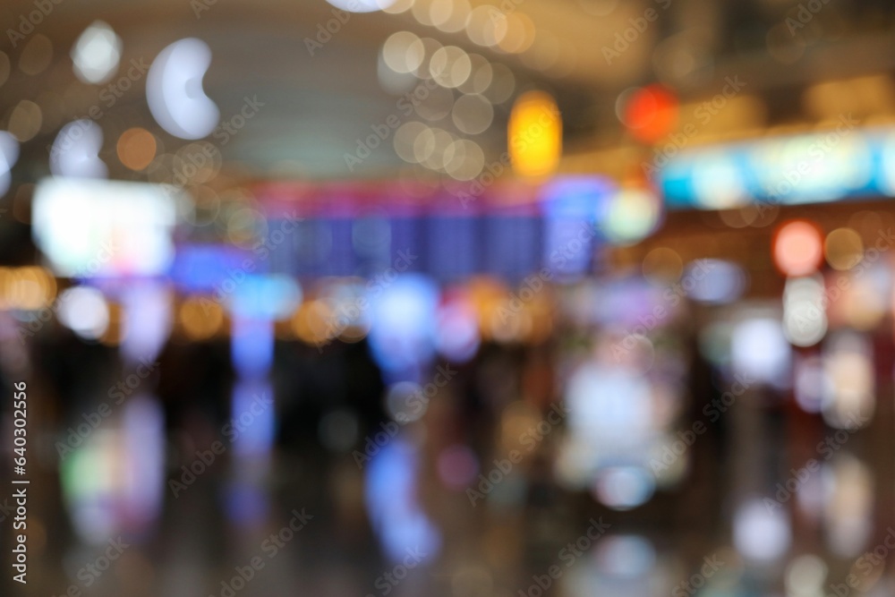 Airport interior out of focus abstract
