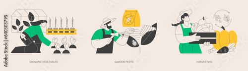 Home gardening abstract concept vector illustrations.