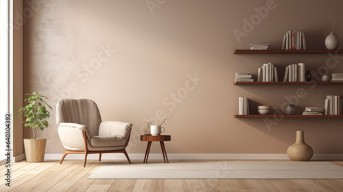 The minimalist living room brown pastel toner