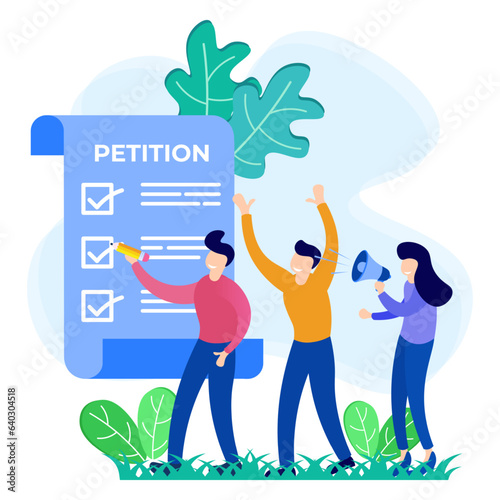 Illustration vector graphic cartoon character of petition