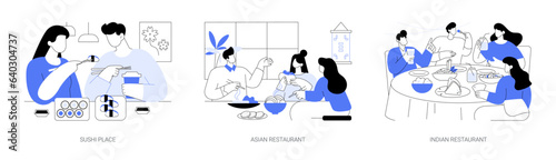 Asian cuisine isolated cartoon vector illustrations se