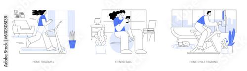 Home gym isolated cartoon vector illustrations se