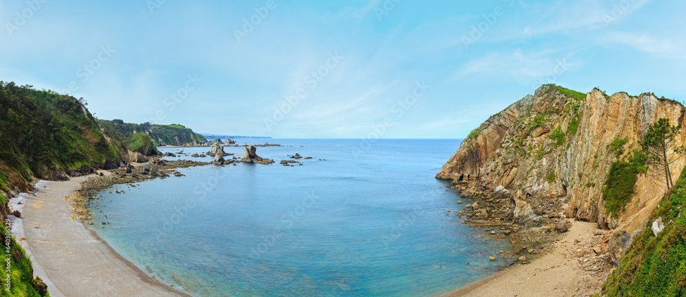 Silencio beach (Spain). Atlantic Ocean coastline summer landscape.