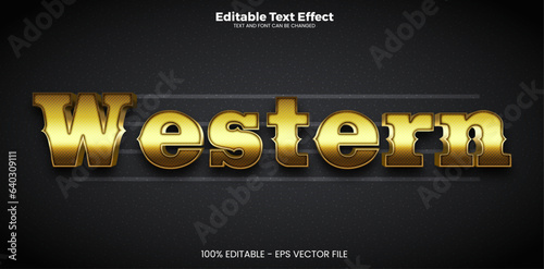 Western editable text effect in modern trend style