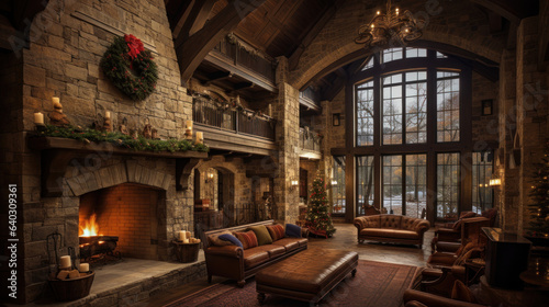 Festive Atmosphere: Living Room Decked Out for Christmas 