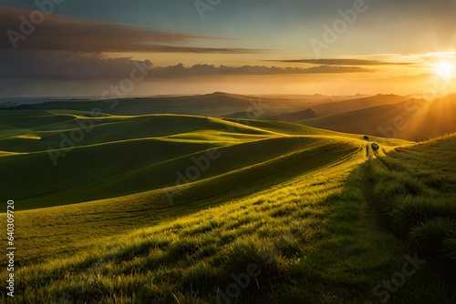 sunset in the field