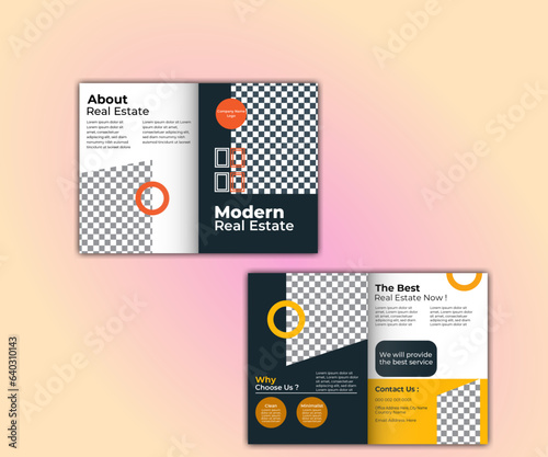 Bifold corporate brochure design template