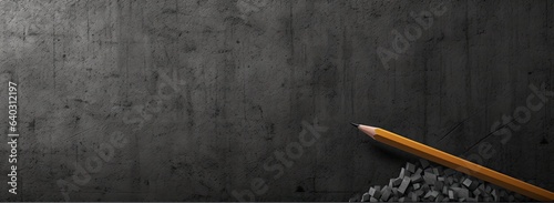 a pencil sitting on a rough grey surface with a dark background, in the style of canvas texture emphasis, superflat style, uhd image, digitally enhanced, bold shadows, made with Generative AI photo