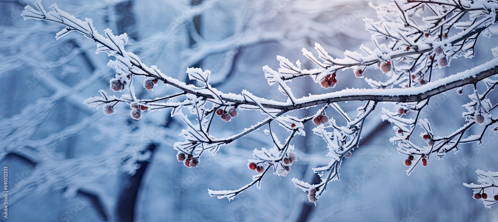 Art of winter morning nature background with snow-covered Christmas tree branches made with Generative AI Art of winter morning nature background with snow-covered Christmas tree branches made with Generative AI