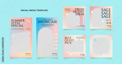 social media template banner blog fashion sale promotion. fully editable instagram and facebook square post frame puzzle organic sale poster. fresh yellow element shape vector background
