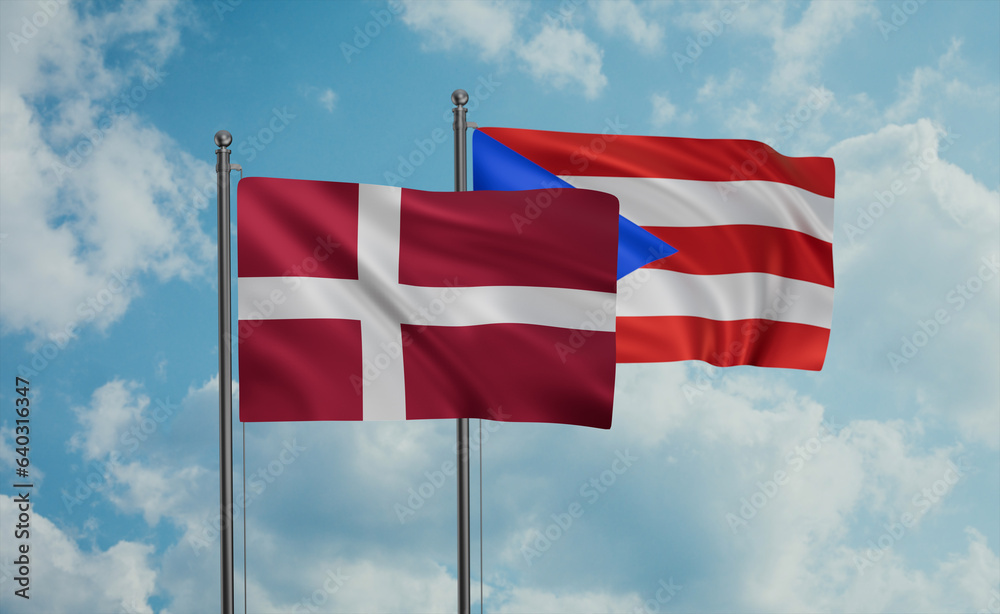 Puerto Rico and Denmark flag