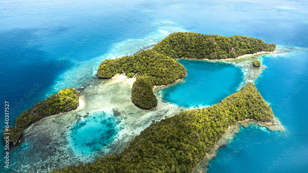 Naklejka premium Drone view in Sohoton, siargao philippines