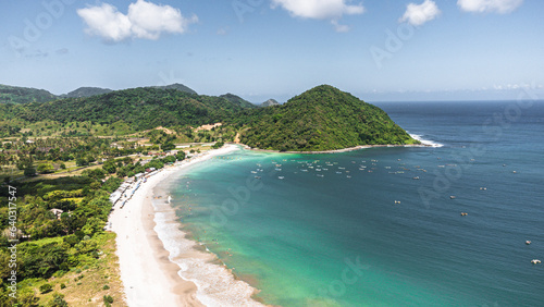 Drone view in selong belanak kuta lombok indonesia