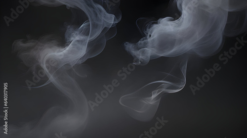 Smoke in an empty dark grey room, smoke background
