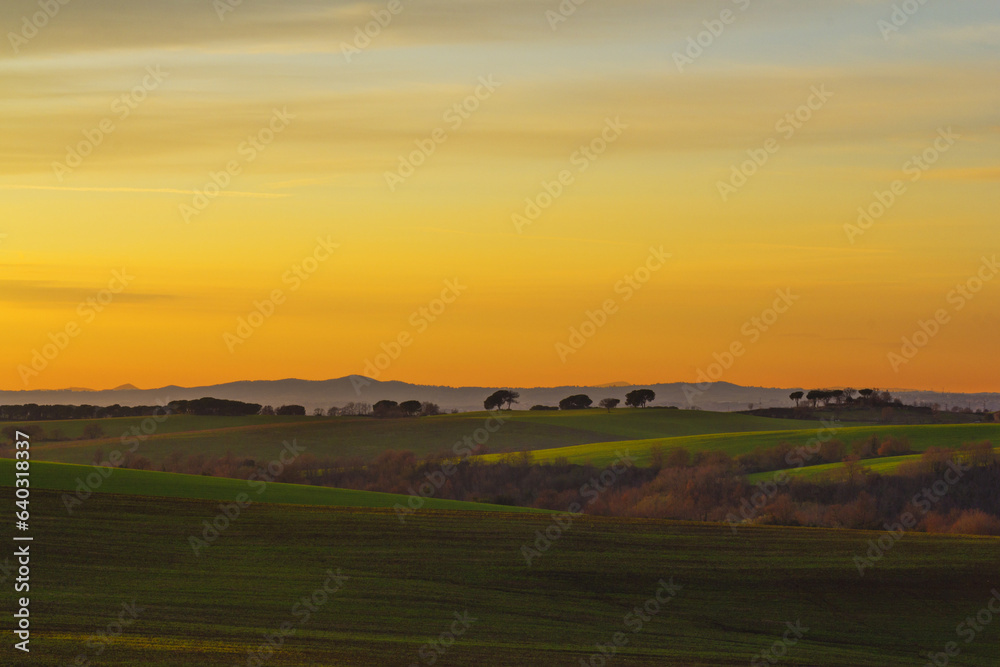 Sunset over the hills Sunset over the hills