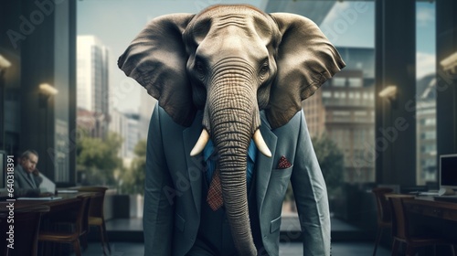 elephant in suit.Generative AI