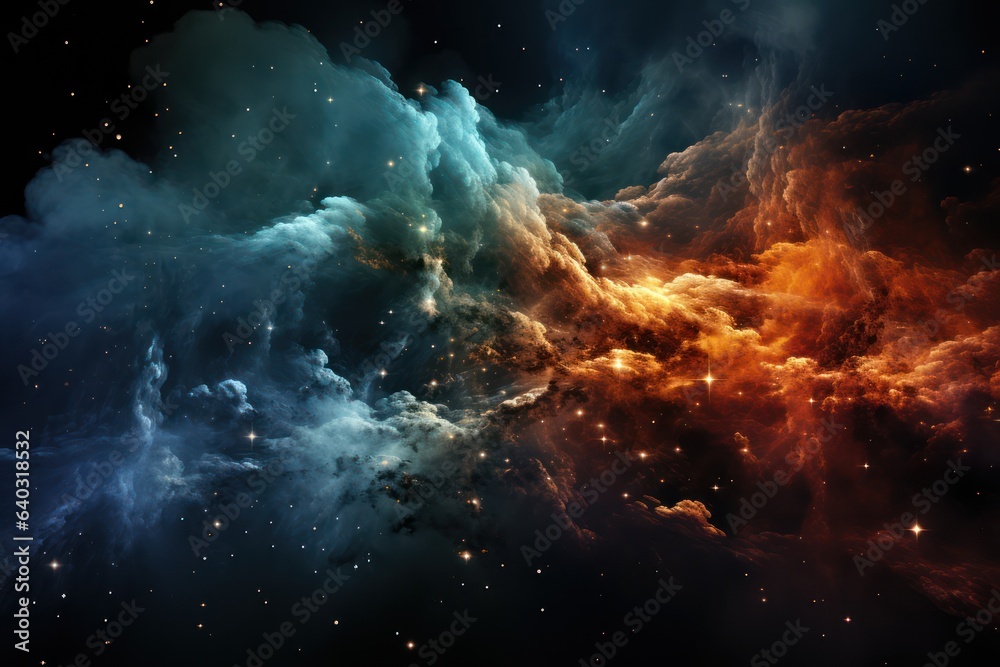 Fototapeta premium Spectacular Photo of Space. View of the Universe. Nebula Dance of Colors