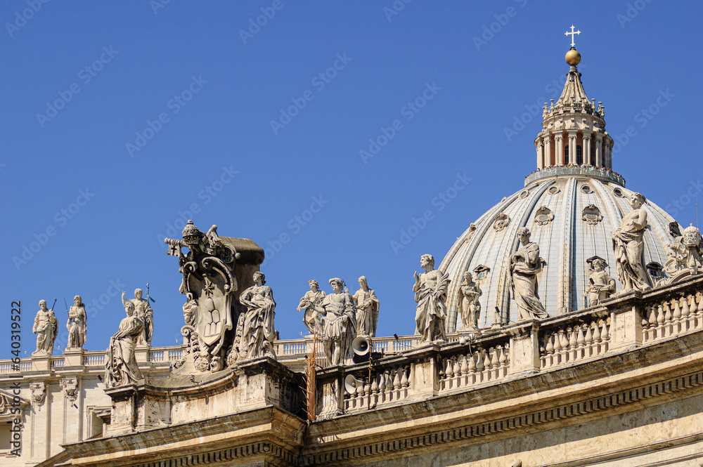 Statues on Bernini colonnade in Saint Peter Vatican