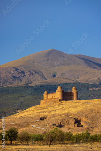 La Calahorra castle with Sierra Nevada, Andalusia, Spain