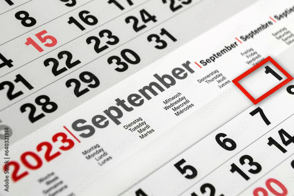 Deutscher Kalender und Datum 1. September 2023 Deutscher Kalender und Datum 1. September 2023