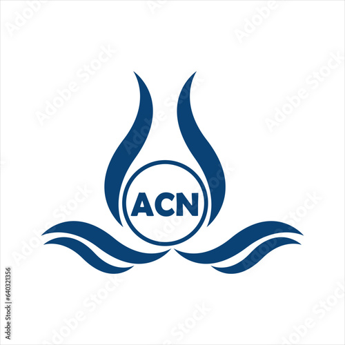 ACN letter water drop icon design with white background in illustrator, ACN Monogram logo design for entrepreneur and business.
 photo