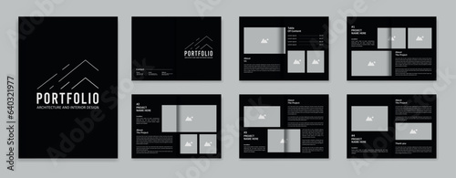 Architecture portfolio design template, architectural portfolio layout design, a4 size print ready brochure for architectural design.