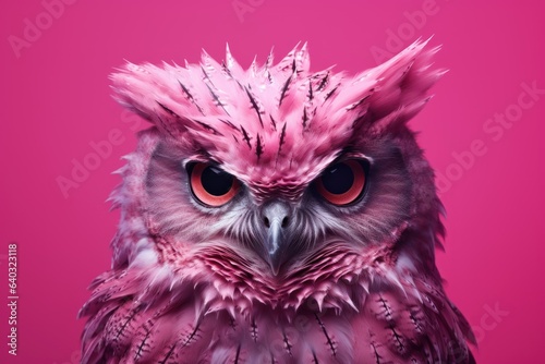 Pink Owl Majesty: An Alluring Vision of Nature's Beauty in Feathered Pink  © Lucija