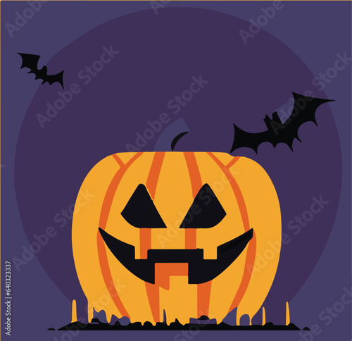 Pumpkin in Spooky Cemetery
