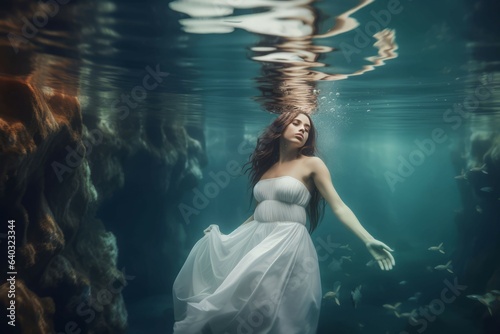 Girl water dress. Generate Ai
