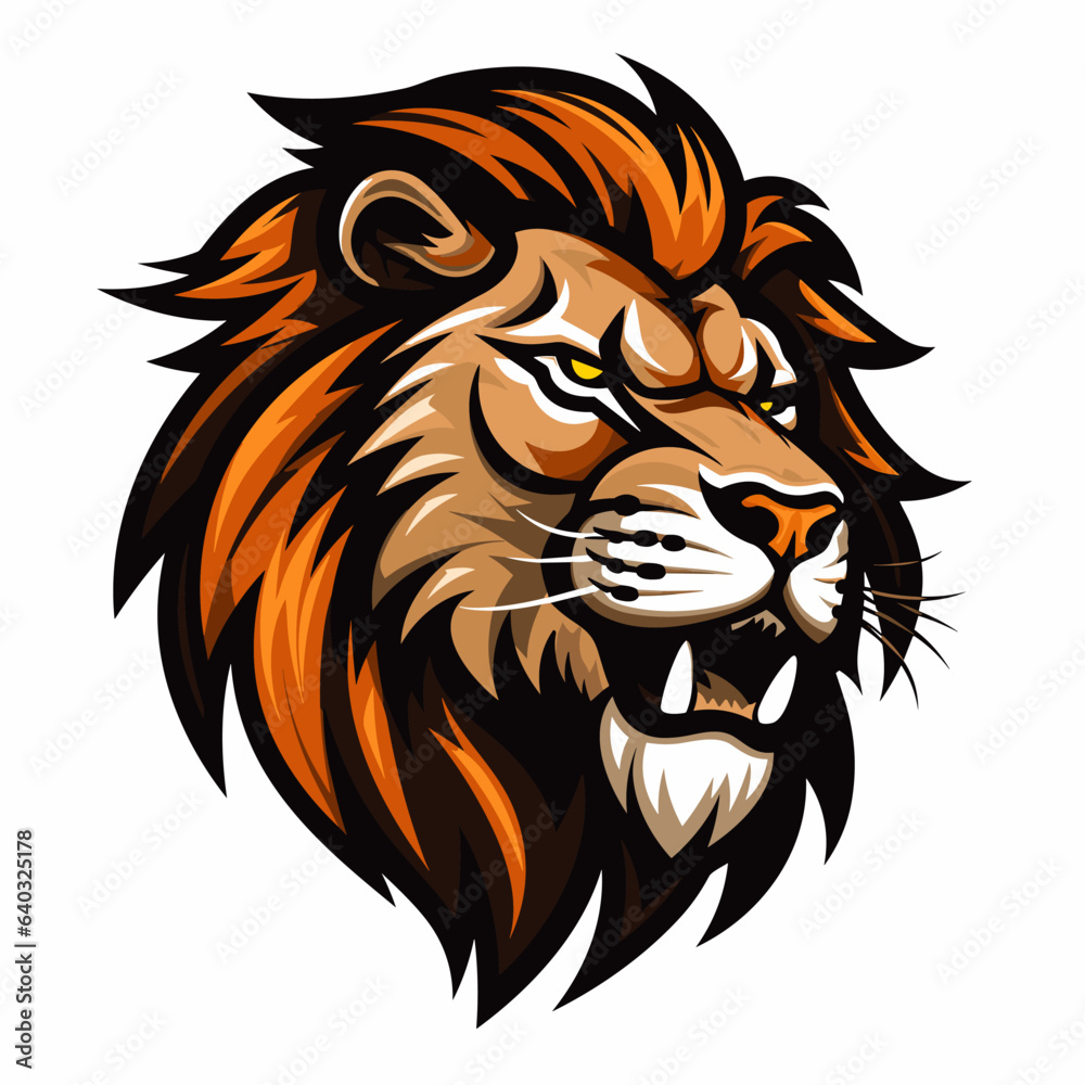 Esport vector logo lion on white background side view, lion icon, lion head, lion sticker Esport vector logo lion on white background side view, lion icon, lion head, lion sticker