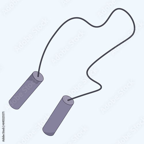 Vector graphic illustration of a purple jump rope.