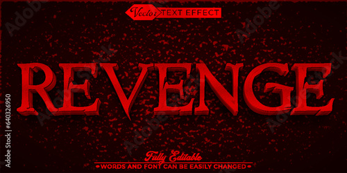Red Horror Revenge Vector Editable Text Effect Template