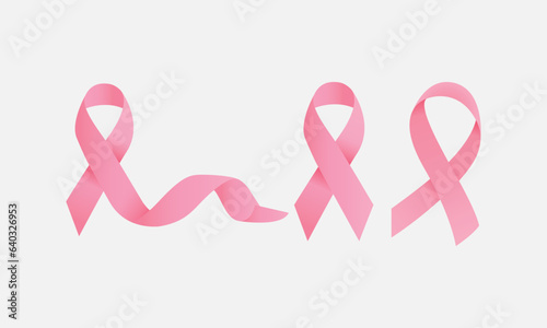 october breast cancer awareness ribbon, breast cancer ribbon set, awareness cancer ribbon set vector