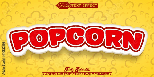 Cartoon Red Cinema Popcorn Editable Text Effect Template