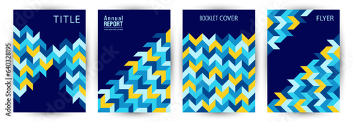 Business publication front page layout set A4 design. Minimalist style trendy pamphlet template set