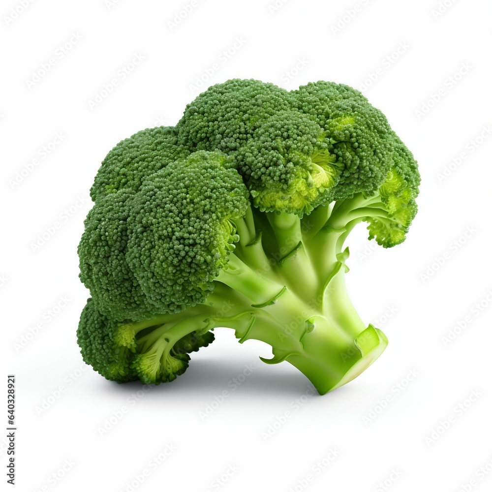 Vibrant Fresh Broccoli Isolated on White Background. Generative ai Vibrant Fresh Broccoli Isolated on White Background. Generative ai