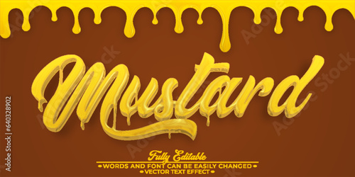 Fluid Yellow Mustard Vector Editable Text Effect Template