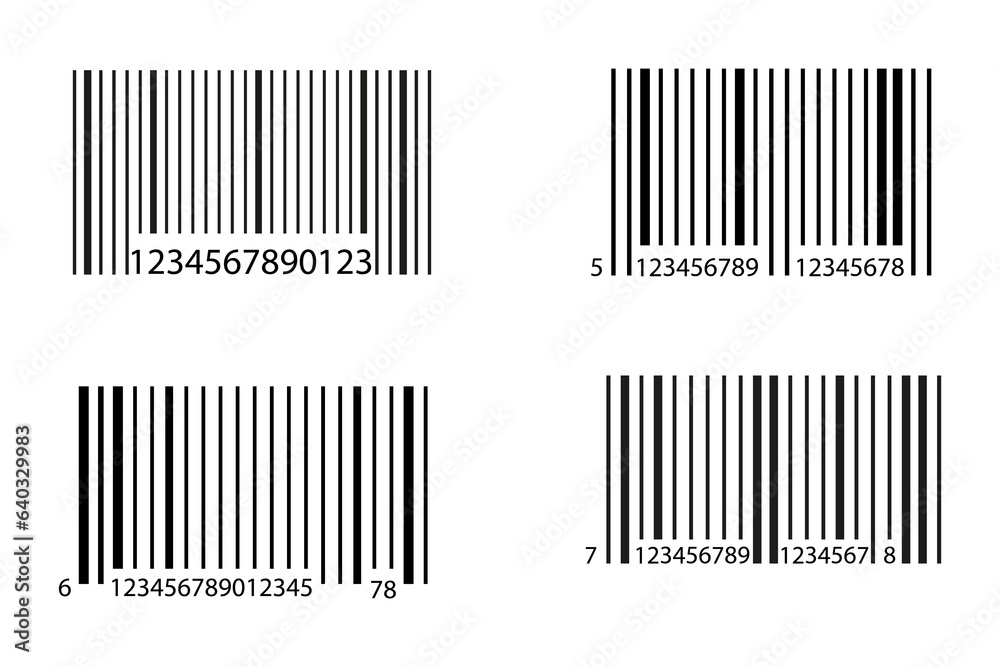 Simple bar code set. Universal product scan code icon. Vector illustration. EPS 10. Simple bar code set. Universal product scan code icon. Vector illustration. EPS 10.