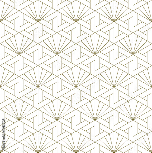 Seamless geometric pattern in Japanese craft style Kumiko zaiku. Fine lines