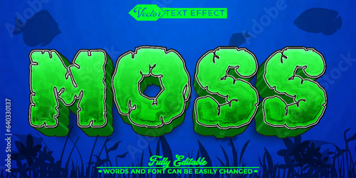 Cartoon Green Moss Vector Editable Text Effect Template
