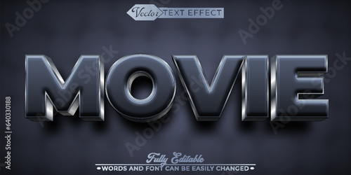 Gray and Silver Movie Editable Text Effect Template