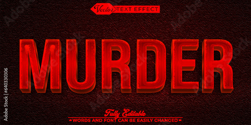 Red Horror Murder Vector Editable Text Effect Template