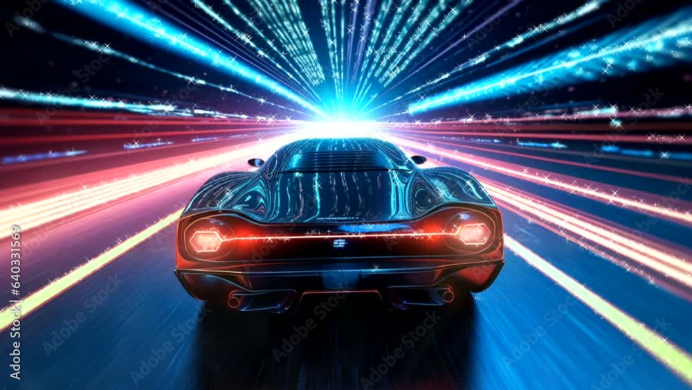 Loop video. 30 seconds. Animated tunnel lights while driving fast in a futuristic car. Loop video. 30 seconds. Animated tunnel lights while driving fast in a futuristic car.