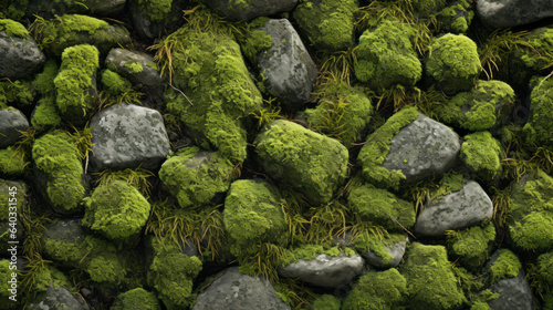 Moss-Covered Stones flat texture