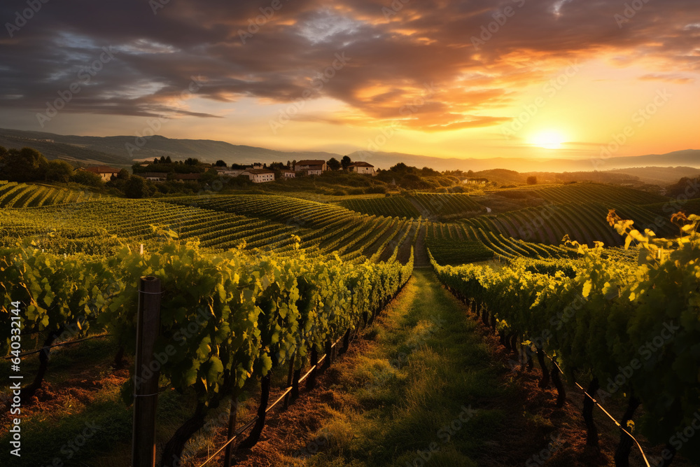 Naklejka premium Vineyard Vistas: Capturing the Beauty of the Vines