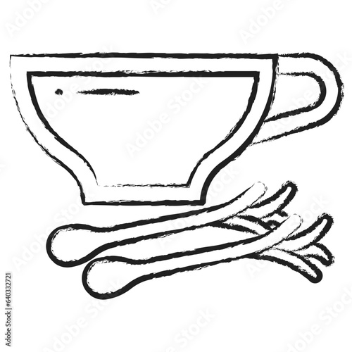 Hand drawn lemon grass tea icon